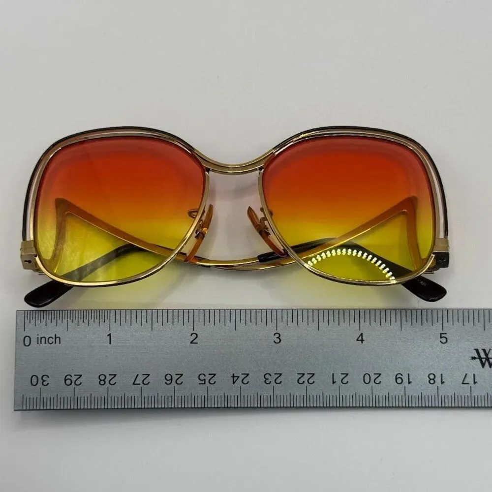 Vintage NOS Drop Temple Dramatic Eyeglass Frames with New Non-RX Lenses | Retro